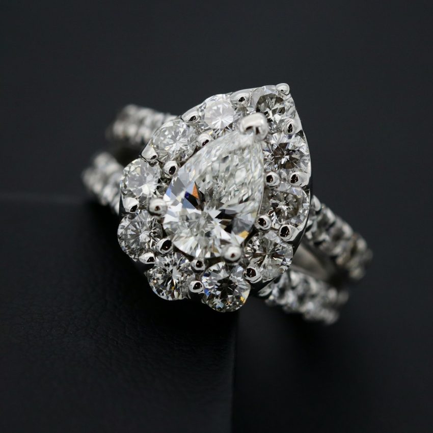 Custom diamond engagement ring designed by Georgetown Jewelry in Georgetown TX
