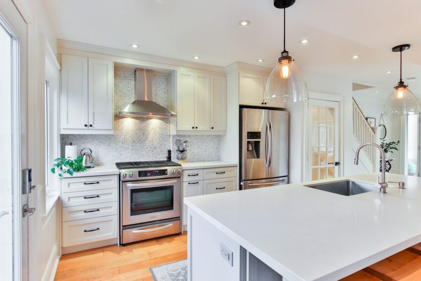 New shaker-style kitchen cabinets by Austin Painting and Cabinets in Austin, TX
